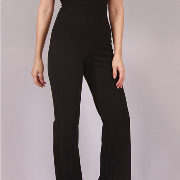 SOLID BLACK JUMPSUIT WITH OPEN BACK - Picture 6 of 8